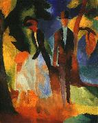August Macke People by a Blue Lake oil painting on canvas
